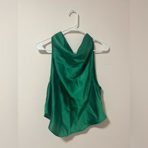 These Three Boutique Green Neck Tie Top - Large